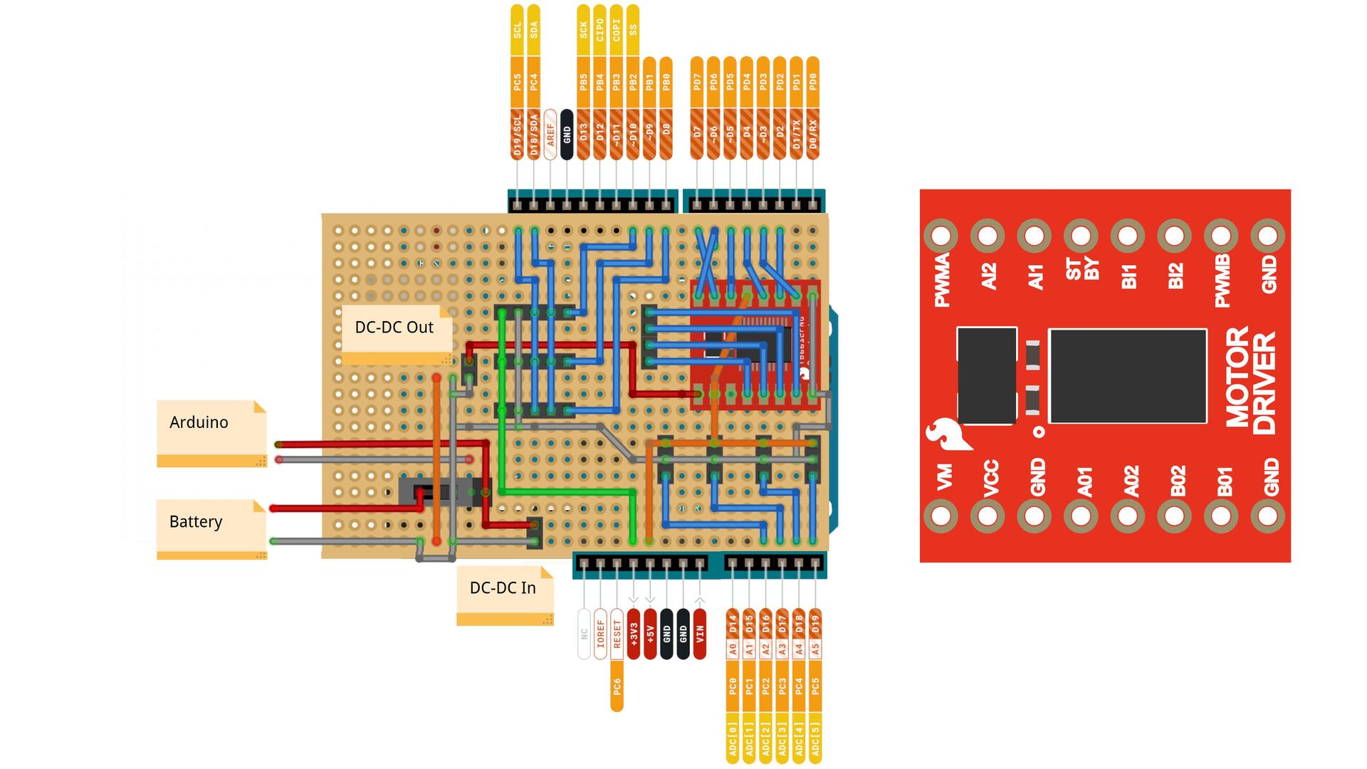 Sumo bot electronics diagram